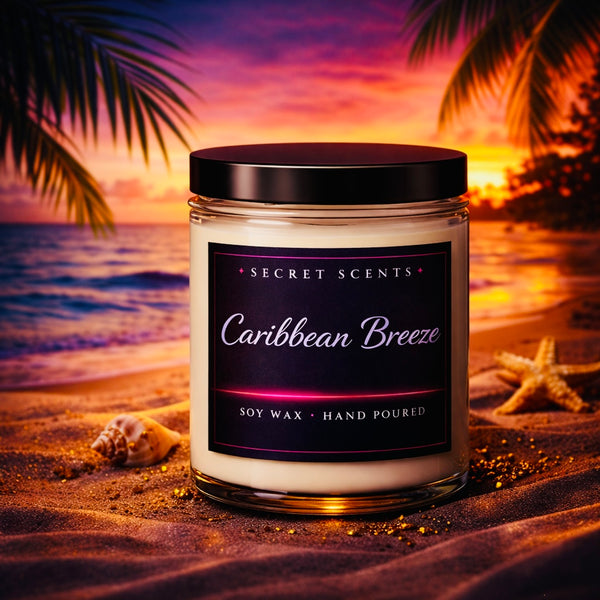 Caribbean Breeze Highly Scented Natural Soy Wax Candle