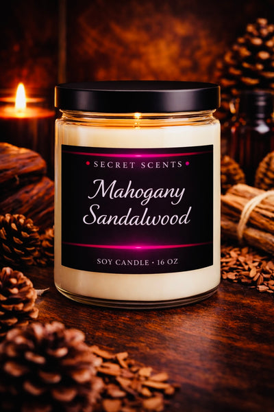 Mahogany Sandalwood Highly Scented Candle