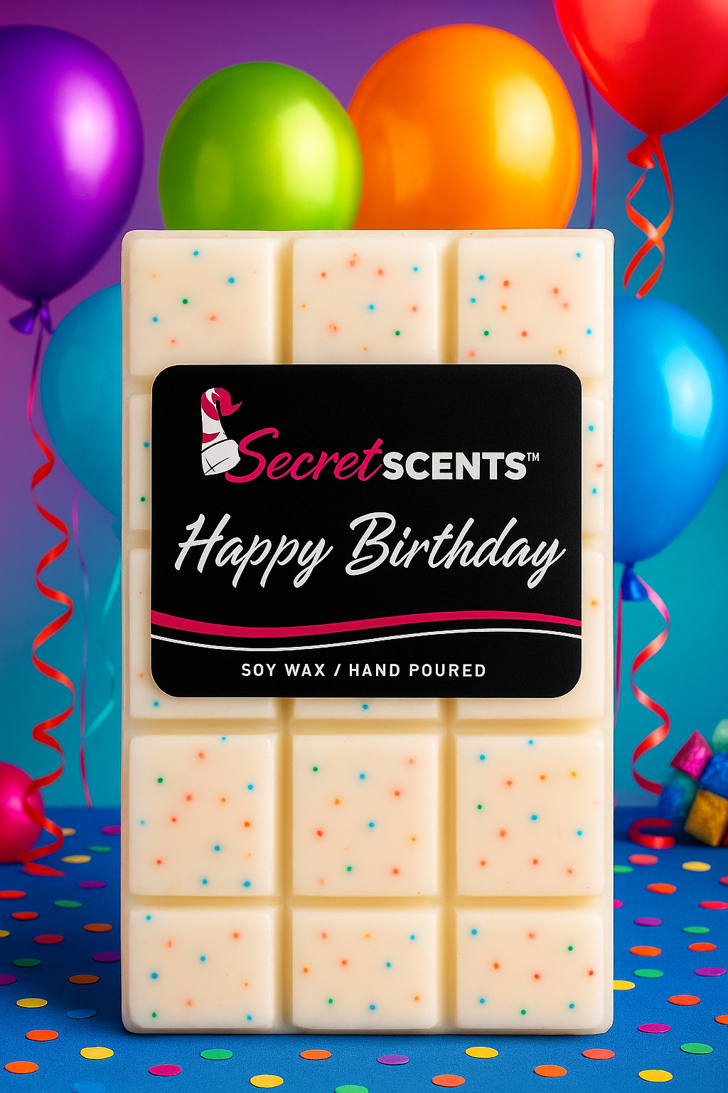 Happy Birthday Highly Scented Natural Soy Wax Melts (1 bars/10ct)