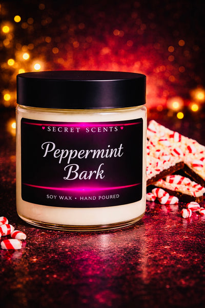 Peppermint Bark Highly Scented Natural Soy Wax Candle