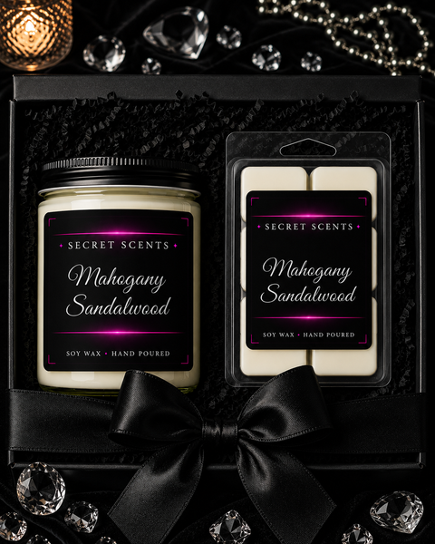 Mahogany Sandalwood Candle and Wax Melts Set