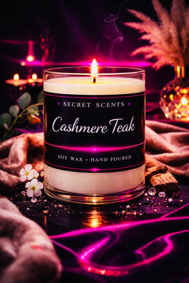 Cashmere Teak Highly Scented Natural Soy Wax Candle