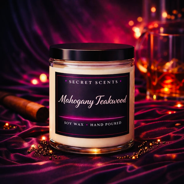 Mahogany Teakwood Highly Scented Natural Soy Wax Candle