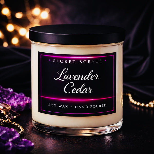 Lavender Cedar Highly Scented Natural Soy Wax Candle