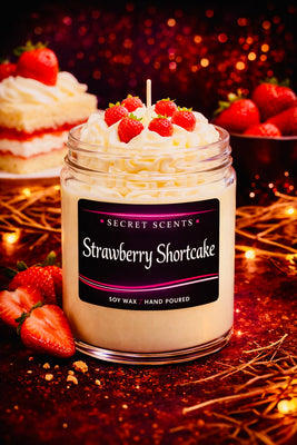 Strawberry Shortcake Highly Scented Natural Soy Wax Candle