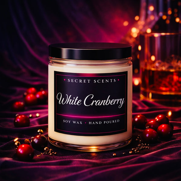 White Cranberry Highly Scented Natural Soy Wax Candle
