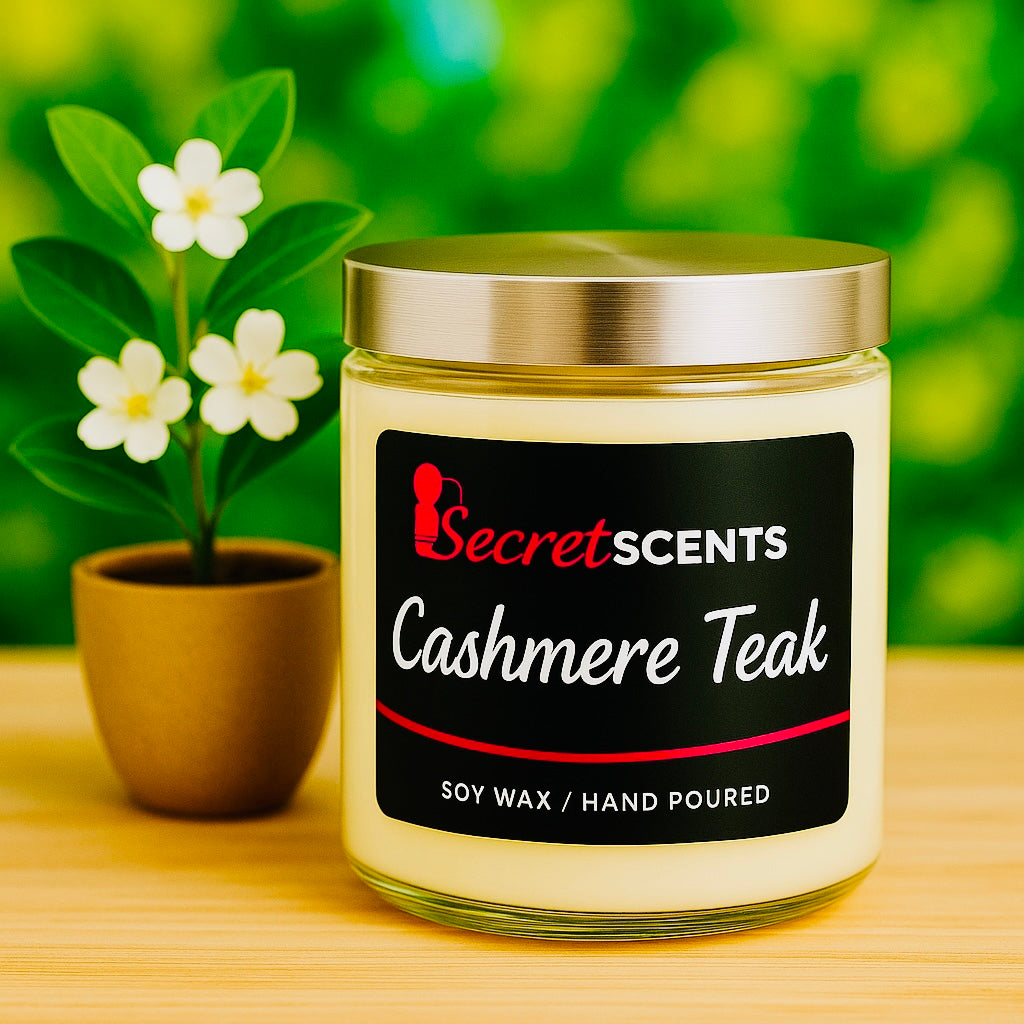 Cashmere Teak Highly Scented Natural Soy Wax Candle