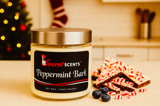 Peppermint Bark Highly Scented Natural Soy Wax Candle