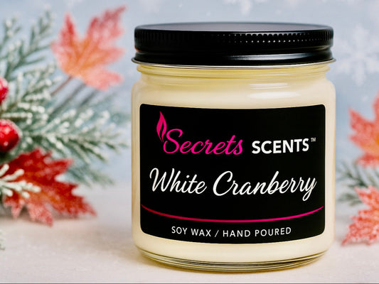 White Cranberry Highly Scented Natural Soy Wax Candle