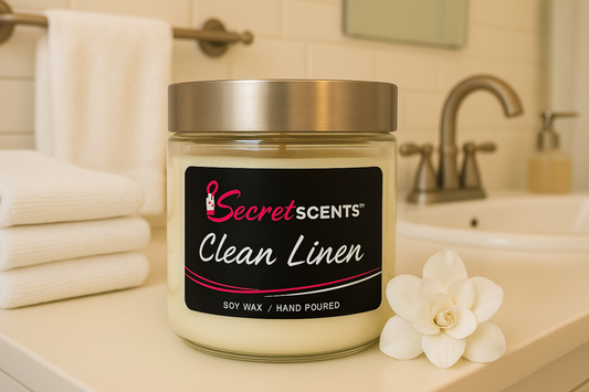 Clean Linen Highly Scented Aromatherapy Natural Soy Wax Candle